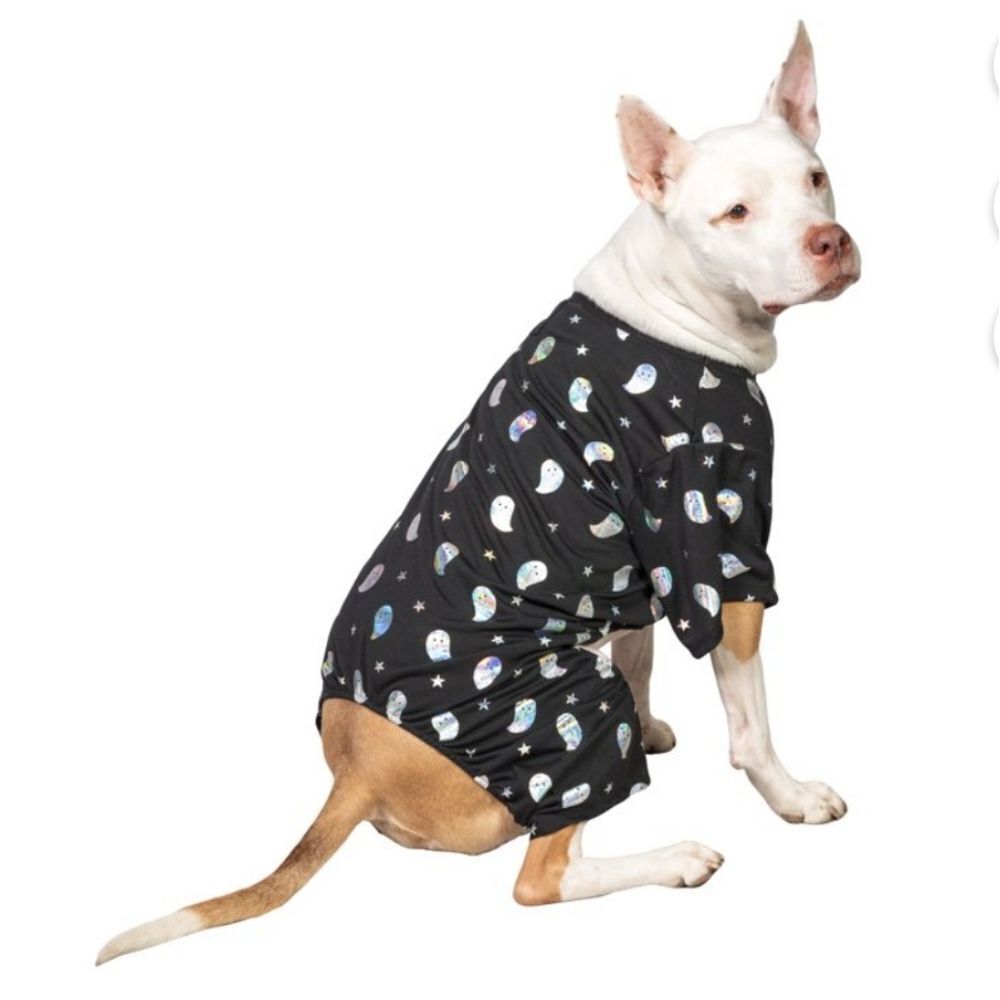 Vibrant Life, Dog Clothes, Ombre Ghost Halloween Pet Pajama, Black, Size Small